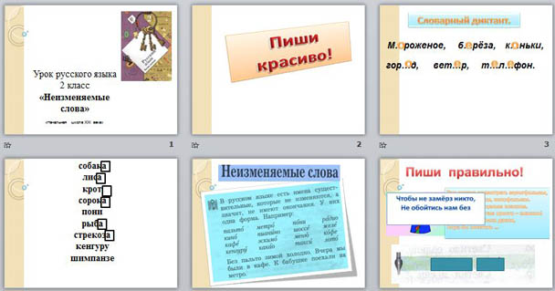 презентация по русскому языку Неизменяемые слова