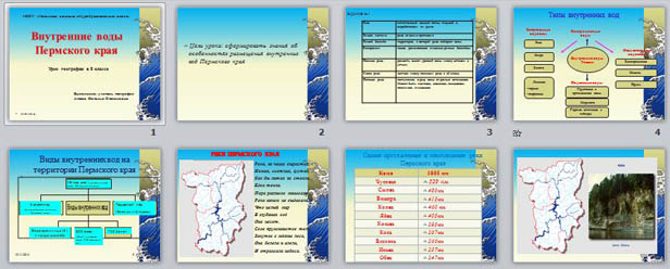 презентация по географии Внутренние воды Пермского края