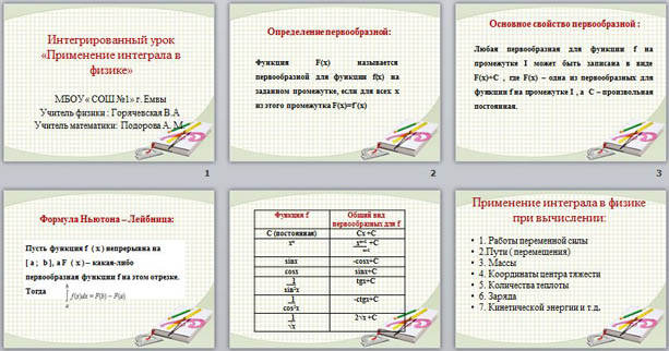 презентация по физике Применение интеграла в физике