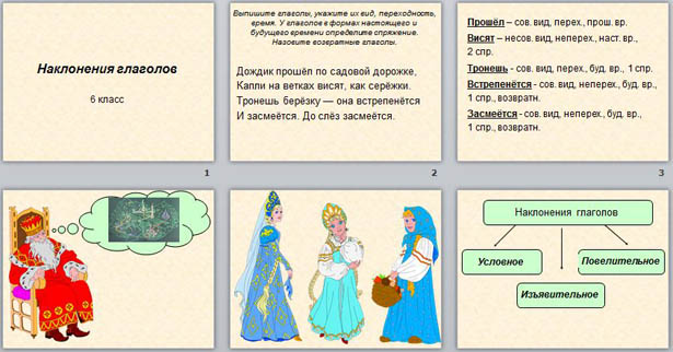 Презентация по русскому языку Наклонения глагола