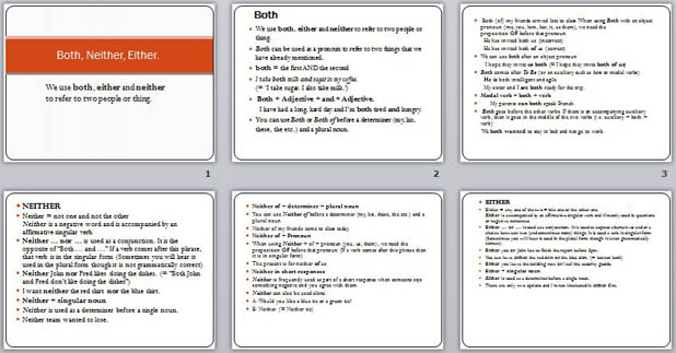 Презентация по английскому языку Both Neither Either