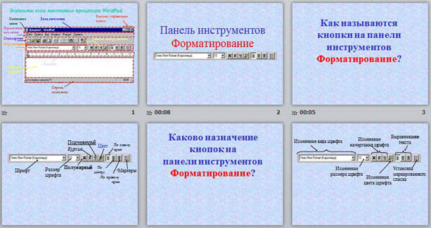 Презентация по информатике Окно и панель форматирования WordPad