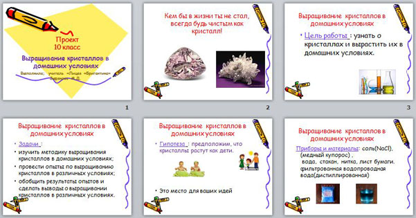 Презентация по физике Выращивание кристаллов в домашних условиях