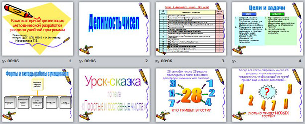Презентация по математике Методическая разработка раздела учебной программы Делимость чисел