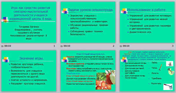 Презентация Игра как средство развития сенсорно-мыслительной деятельности учащихся коррекционной школы 8 вида
