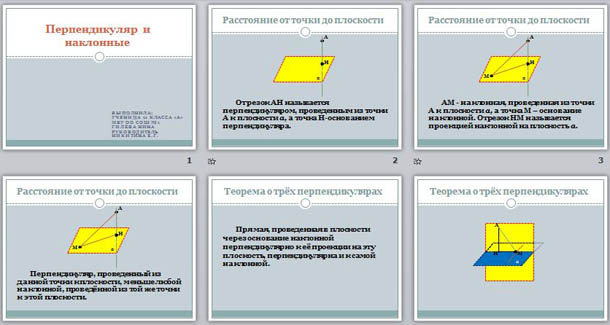 Перпендикуляр и наклонная презентация