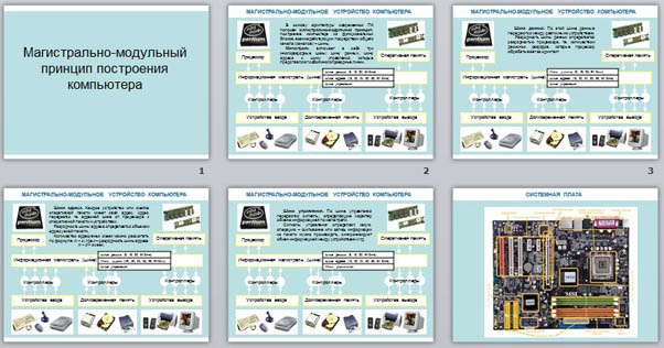 Магистрально модульный принцип построения компьютера