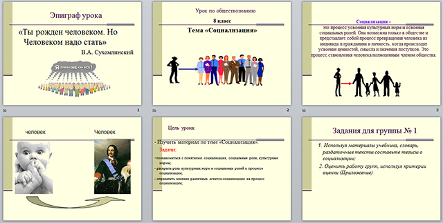 Разработка и презентация по обществознанию по теме Социализация