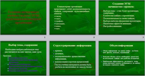 Презентация-проект по информатике Создание электронного учебного модуля (ЭУМ) средствами компьютерной презентации