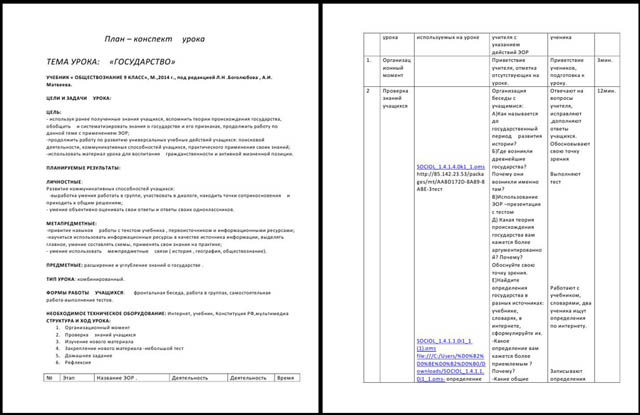 Конспект урока по обществознанию