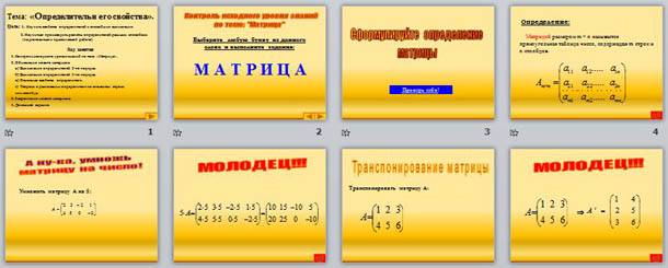 Презентация по математике Определитель и его свойства