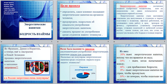 Презентация для классного руководителя на тему Энергетические напитки: бодрость взаймы