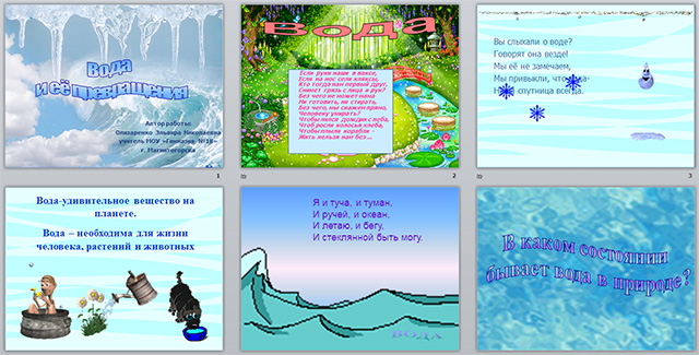 Конспект и презентация урока для начальных классов на тему Вода и её превращения