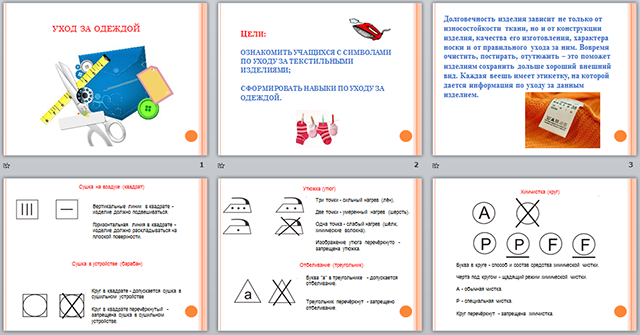 Уход за одеждой презентация