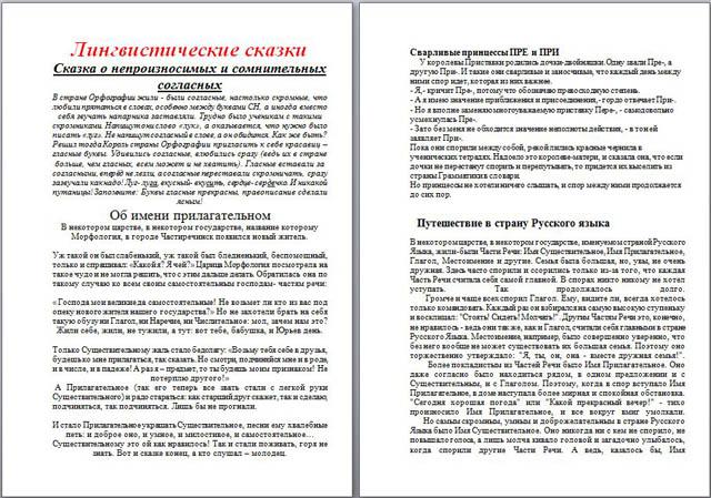 Алгоритм создания лингвистической сказки проект по русскому языку 7 класс