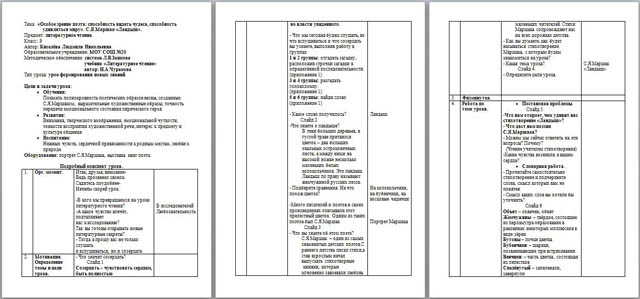 Конспект урока по литературному чтению для начальных классов Особое зрение поэта: способность видеть чудеса, способность удивляться миру. С.Я. Маршак Ландыш
