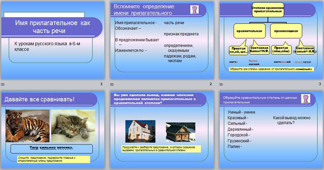 Презентация к уроку русского языка Имя прилагательное