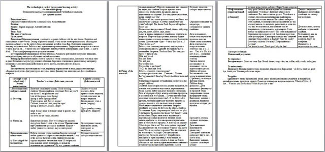 Технологическая карта английский 5 класс