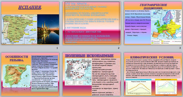 Презентация на тему испания по географии 7 класс