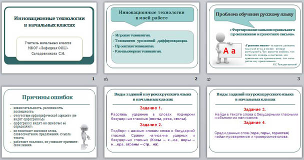 Презентация Инновационные технологии на уроках русского языка в начальных классах