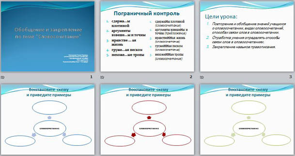 презентация по русскому языку Обобщение и закрепление по теме Словосочетание