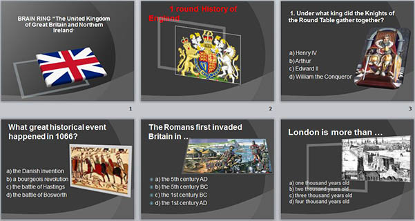Презентация-викторина по английскому языку The United Kingdom of Great Britain and Northern Ireland