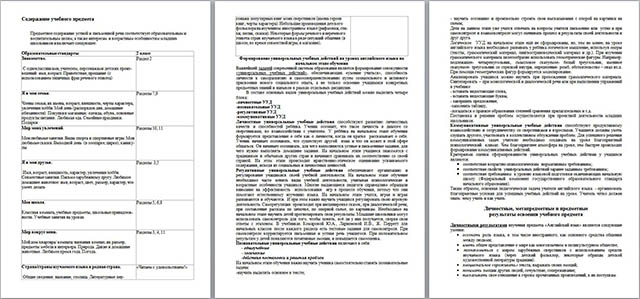 Рабочая программа по английскому языку для начальных классов (2 класс)