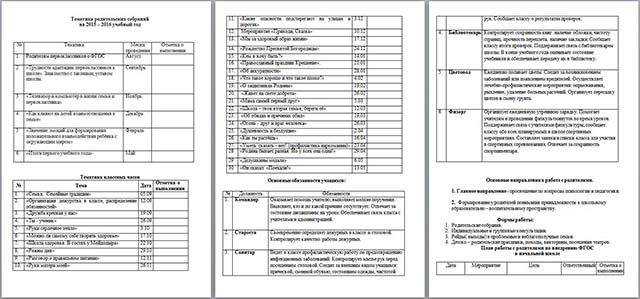 План воспитательной работы в 1 классе