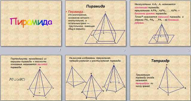 Презентация к уроку геометрии на тему Пирамида