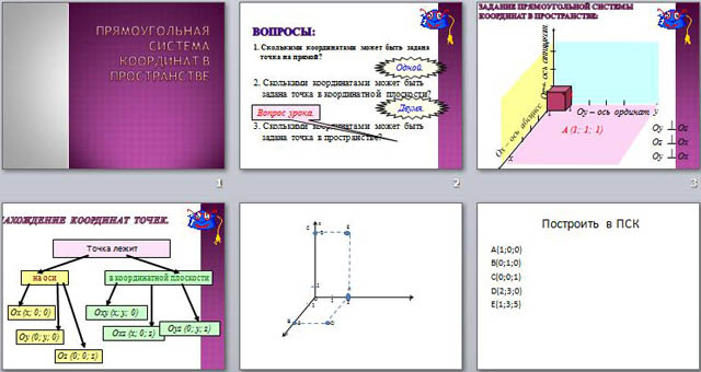 Прямоугольная система координат в пространстве 11 класс презентация