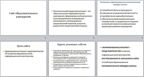 Материал и презентация для учителей информатики на тему Создание положительного имиджа школы средствами сайта