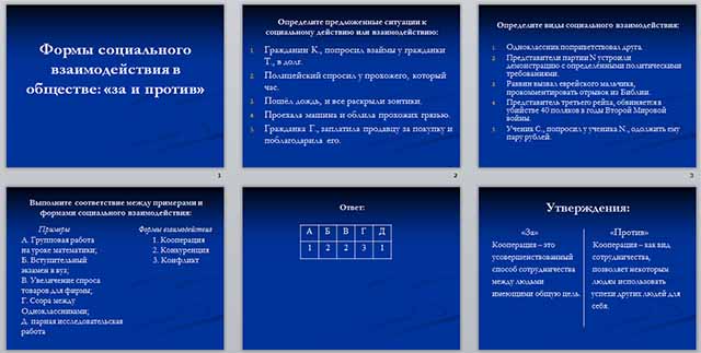 Презентация по обществоведению по теме Формы социального взаимодействия в обществе: за и против