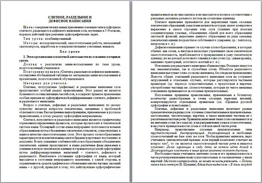 Разработка урока по русскому языку Слитное, раздельное и дефисное написания