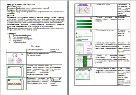 Разработка урока по математике Графический способ решения систем уравнений