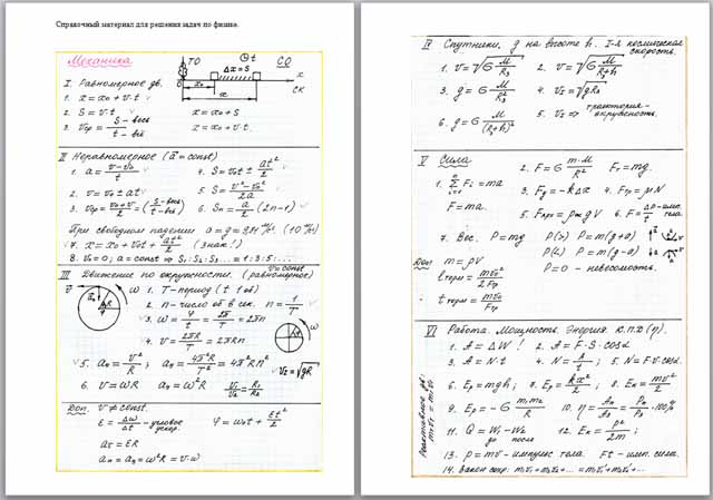 Материал по физике по теме Справочный материал для решения задач по физике
