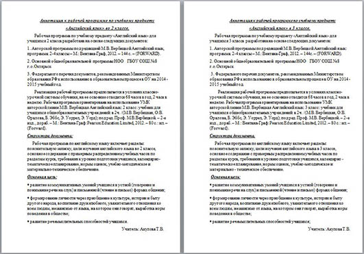 Аннотация к рабочей программе по учебному предмету Английский язык