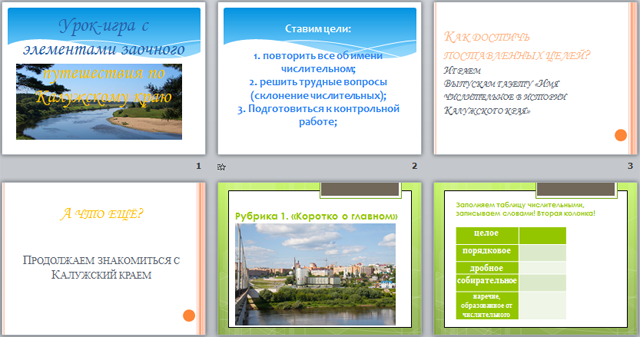 презентация по русскому языку Урок-игра с элементами заочного путешествия по Калужскому краю