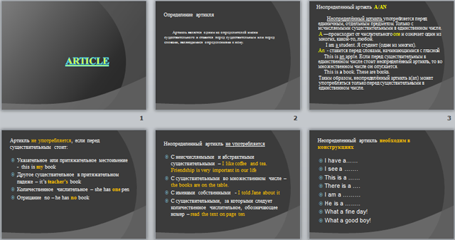 Презентация по английскому языку Article