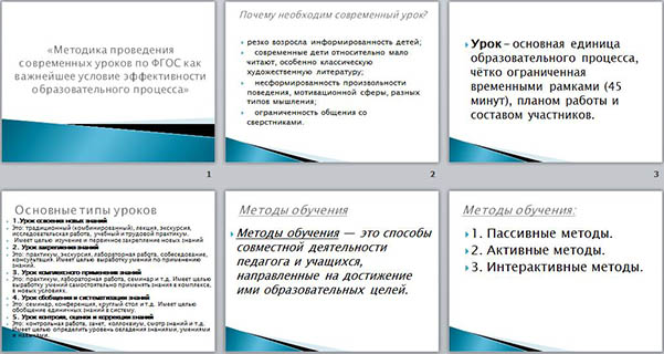 Презентация Методика проведения современных уроков по ФГОС как важнейшее условие эффективности образовательного процесса