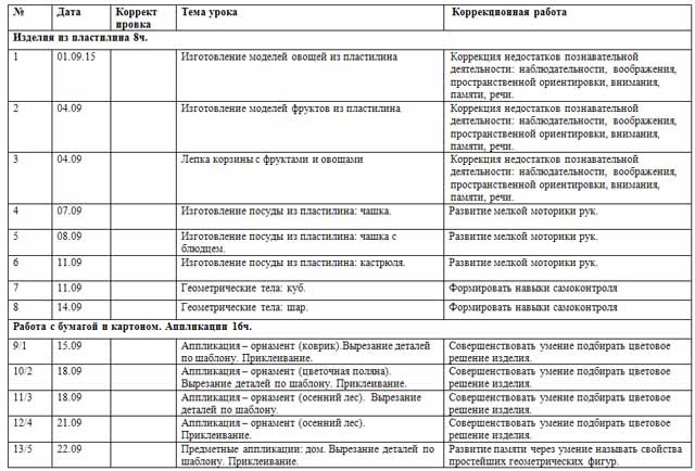 Рабочая программа по адаптированным основным образовательным программам для учащихся с умственной отсталостью по технологии