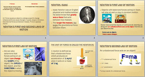 Презентация к уроку физики по теме Законы Ньютона (на английском языке)