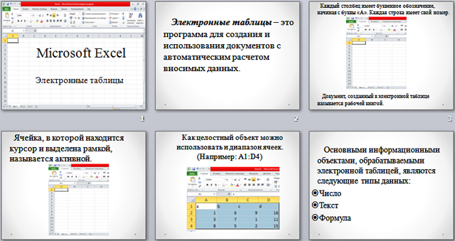 презентация по информатике Электронные таблицы