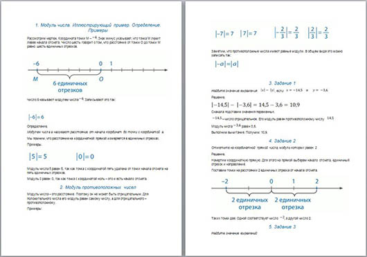 Материал к уроку математики Модуль числа