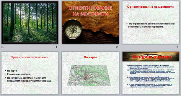 Презентация по ОБЖ Ориентирование на местности