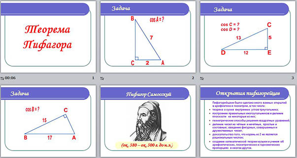 Презентация по учебному предмету Математика на тему Теорема Пифагора