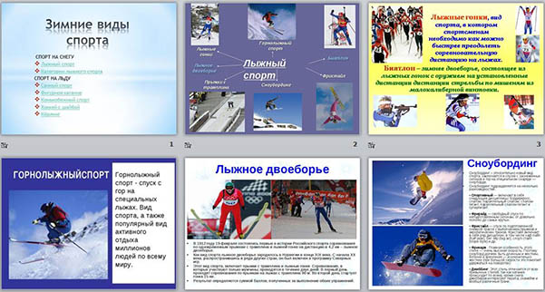 Презентация по физкультуре Зимние виды спорта