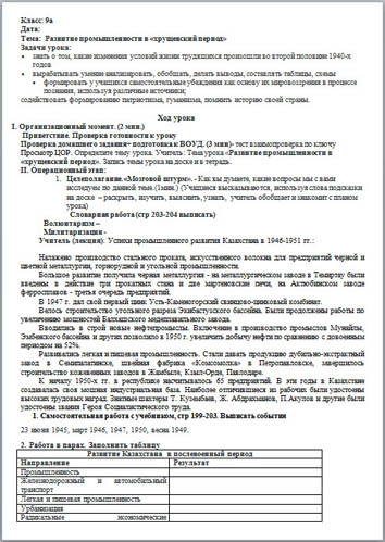 Разработка урока по обществознанию Развитие промышленности в хрущевский период