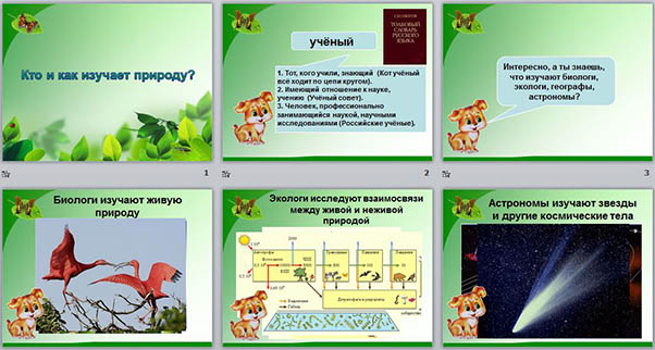 Презентация для начальных классов Кто и как изучает природу