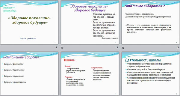 Проект здоровое поколение описание проекта