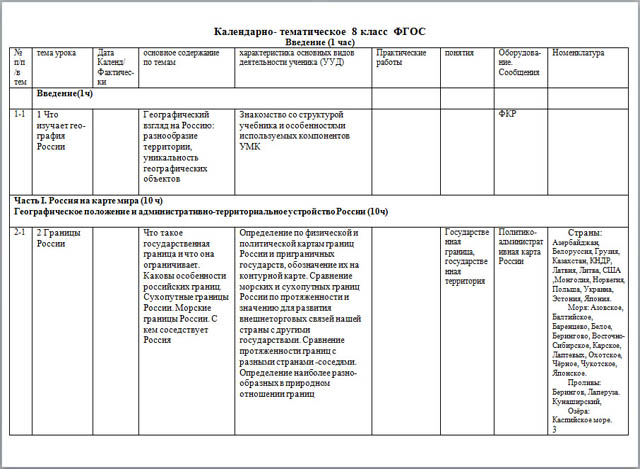 План работы по географии